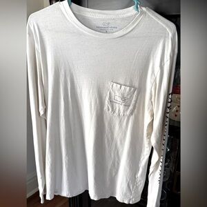 Vineyard Vines white and Navy long sleeve T-shirt size S